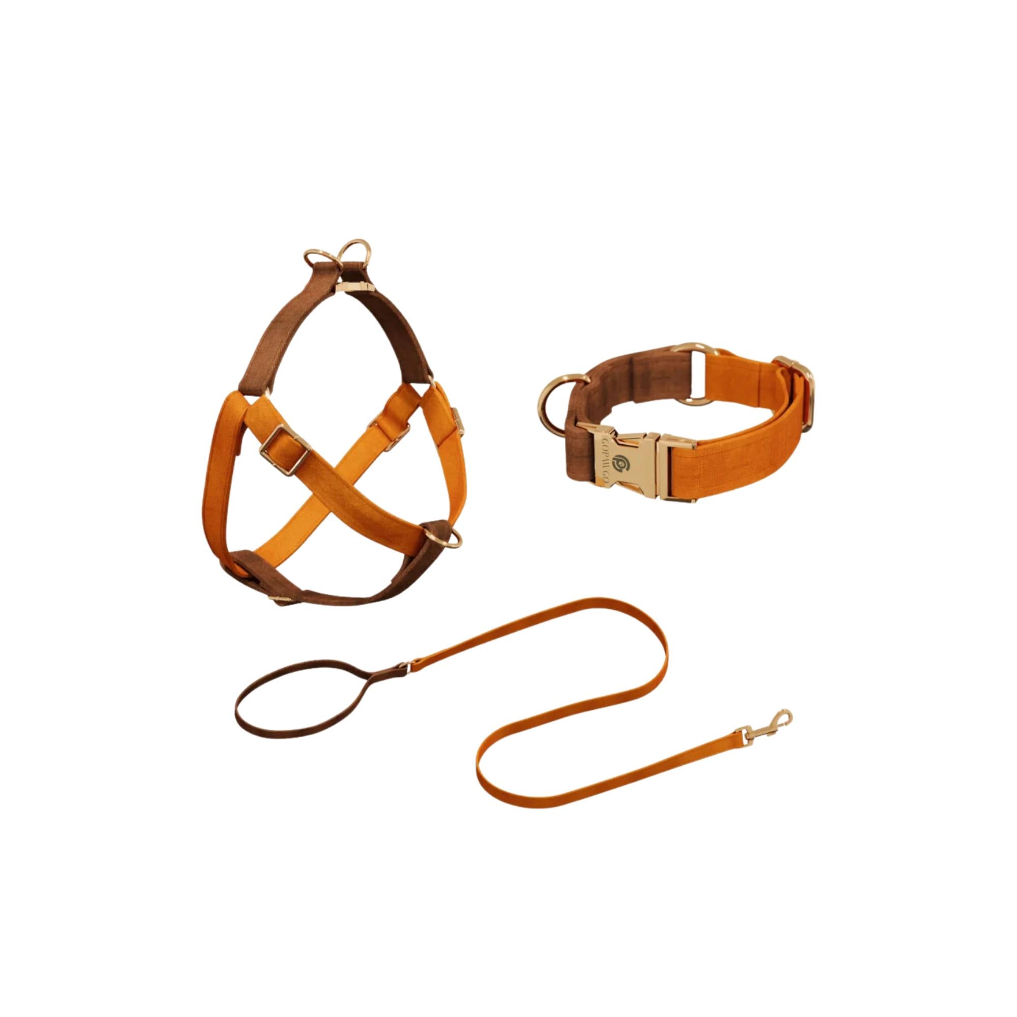 GoPawGo Harlowe Dog Collar Harness and Leash Set